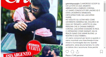 Fabrizio Corona e Asia Argento si sono fidanzati. Lei: “Ci accomuna una grande rabbia”