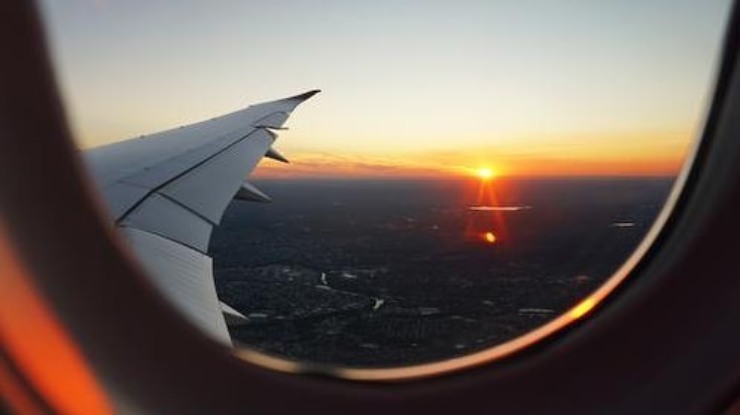 finestrino aereo in volo