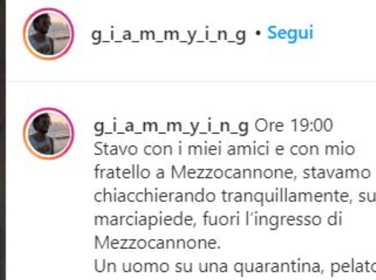 Giammy Vitagliano post instagram 