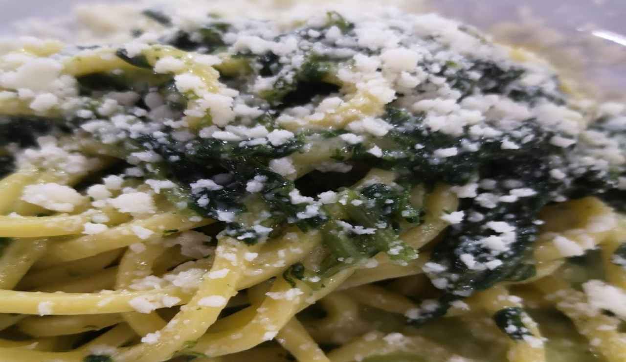 Tagliatelle con cicoria e pecorino. Ricetta