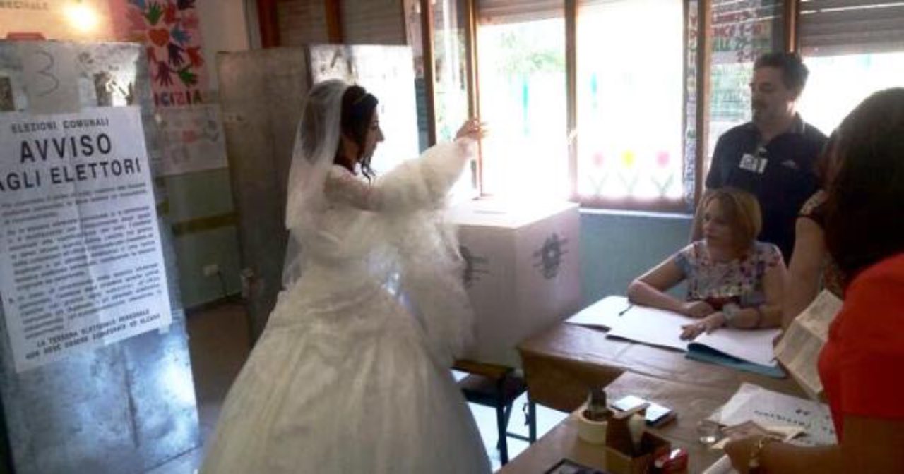 regionali sposa va a votare