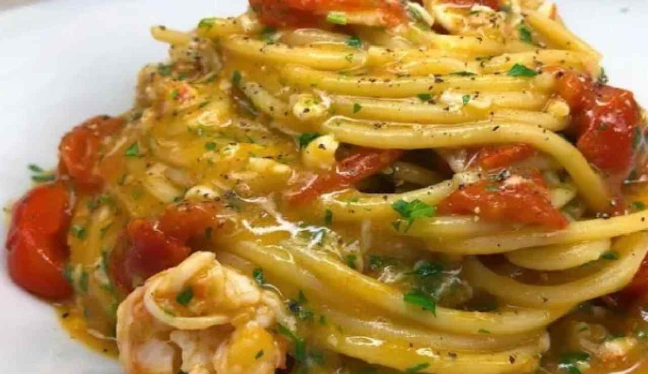 Spaghetti con scampi ricetta