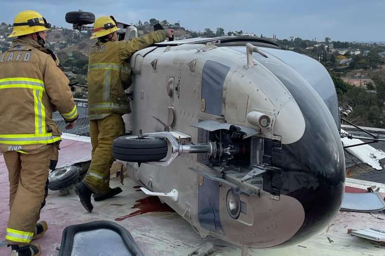 elicottero precipitato los angeles keck hospital