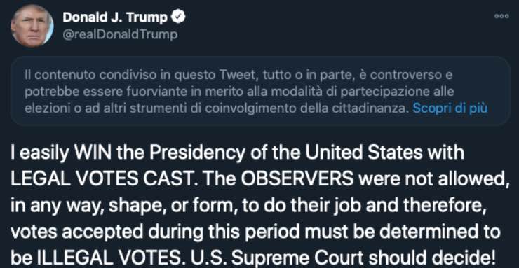 trump tweet elezioni 