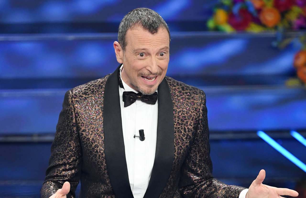 Amadeus durante il Festival di Sanremo