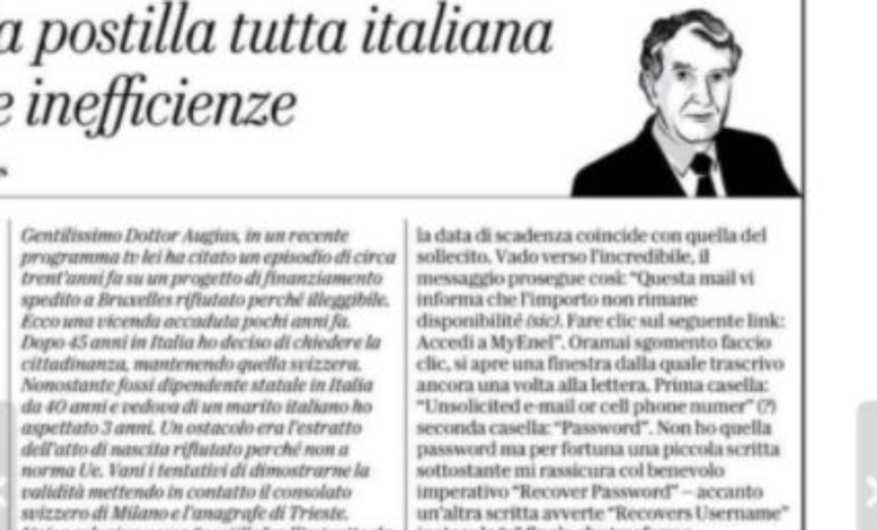 Corrado Augias vittima di phishing ma non se ne accorge