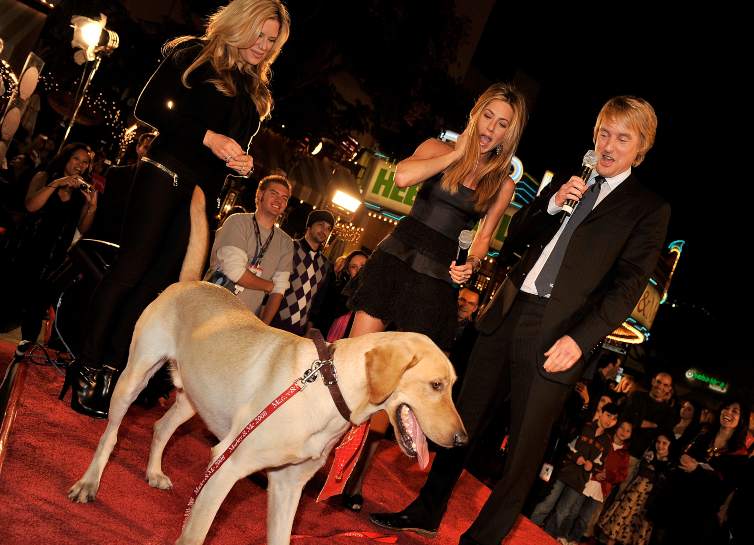 Marley con Jennifer Aniston e Owen Wilson