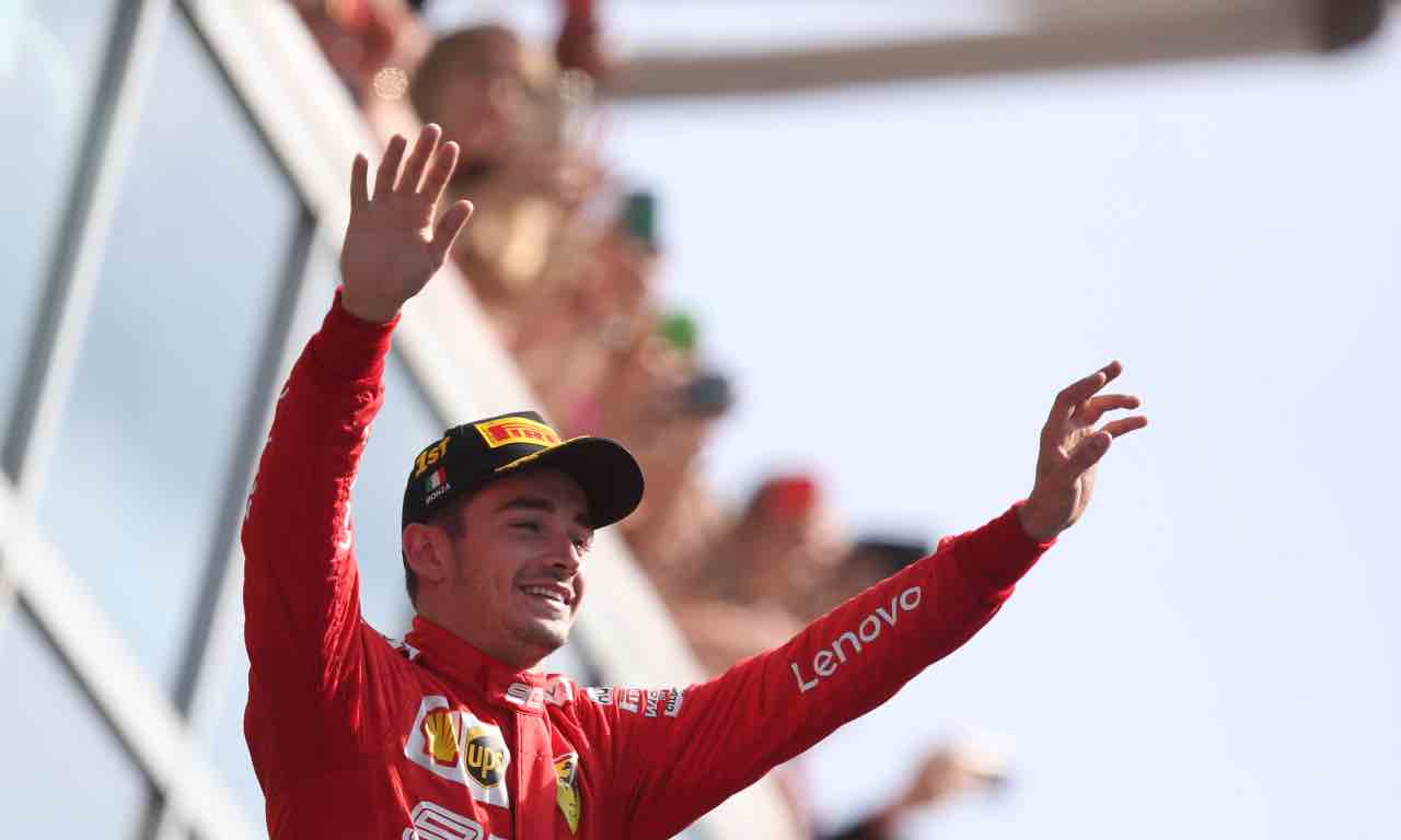 Leclerc ferrari esultanza