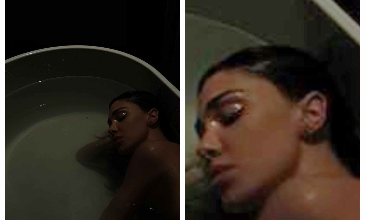 Belen Rodriguez in vasca da bagno