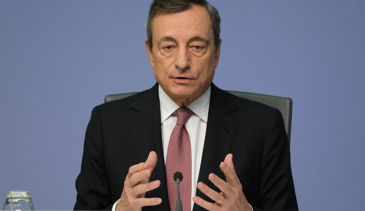 Mario Draghi mentre parla