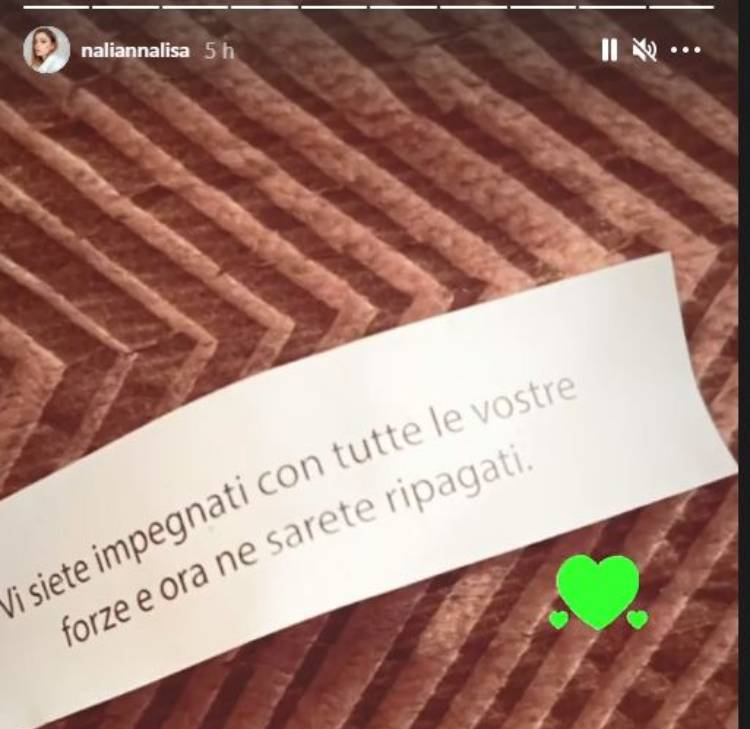 Annalisa Messaggio Promessa Storia Instagram