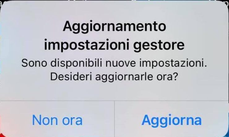 Notifica Aggironamento IPhone