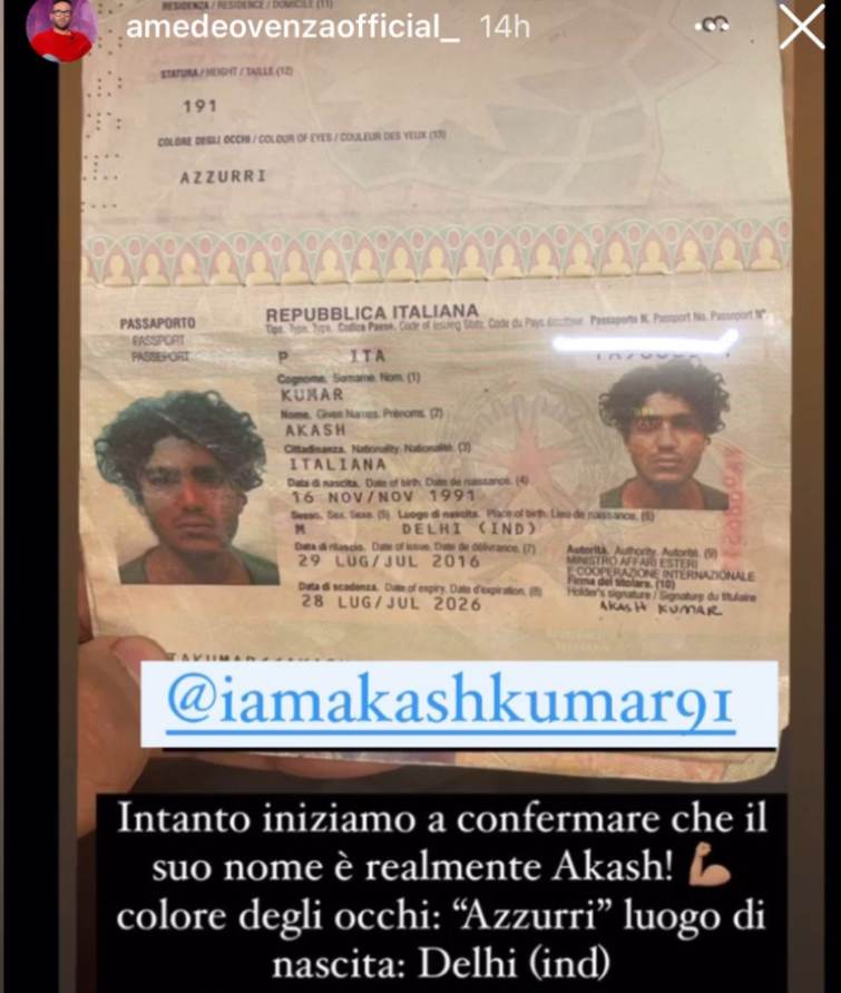 Akash Kumar passaporto