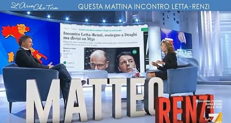 Matteo Renzi intervista con Myrta Merlino
