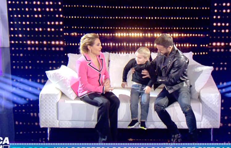Pierpaolo Pretelli e il figlio Leonardo, Domenica Live