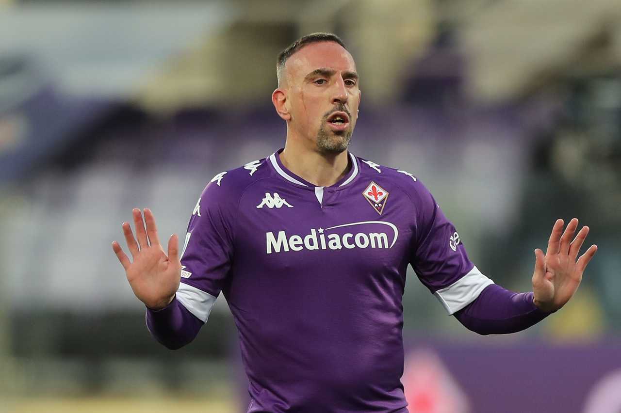 Ribery con la maglia della Fiorentina