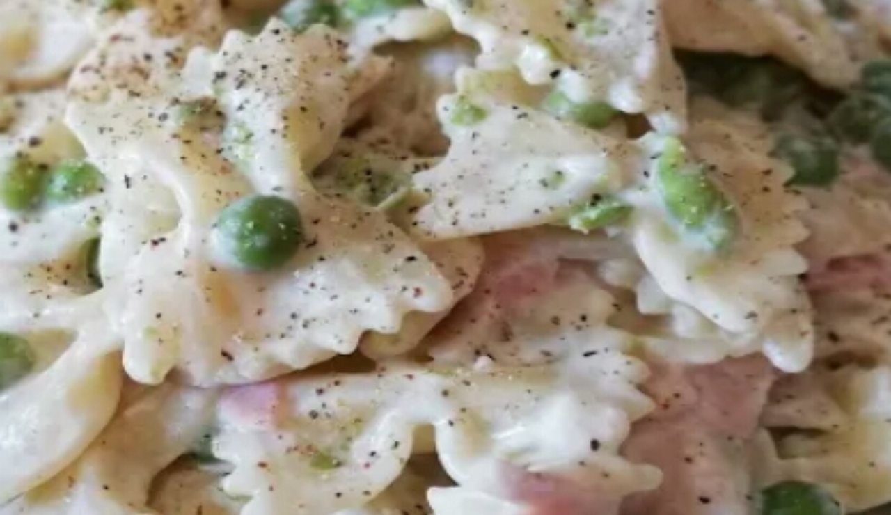 pasta crema piselli e panna