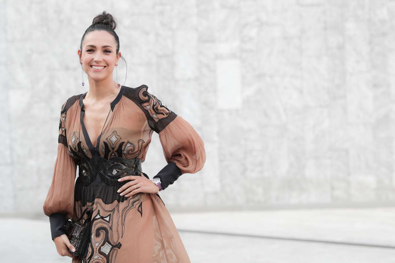 Caterina Balivo con l'abito lungo