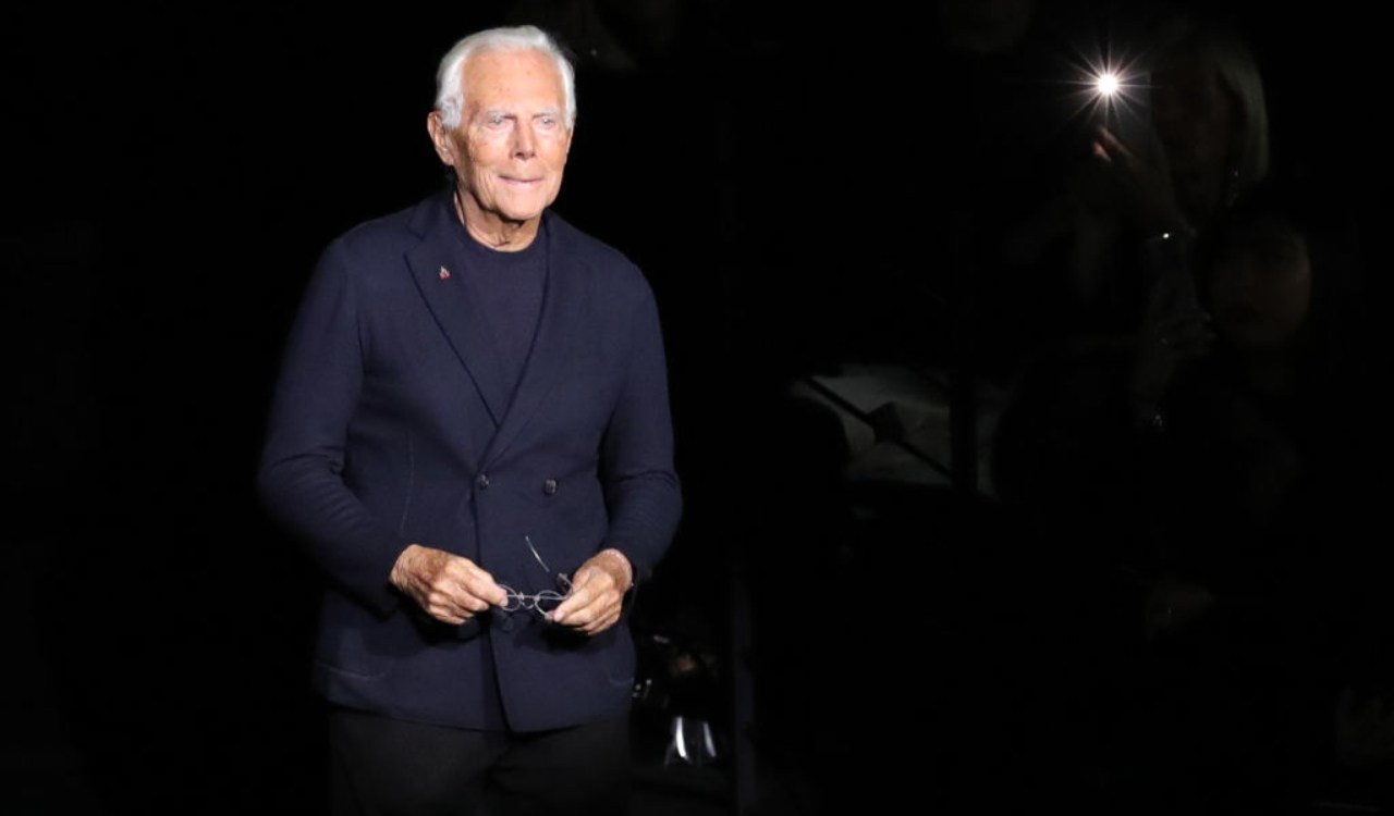 Giorgio Armani ad una sfilata