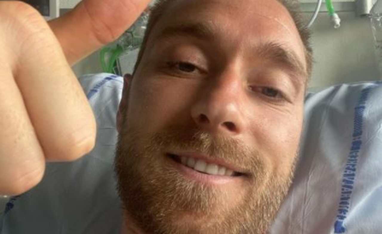 Christian Eriksen selfie ospedale