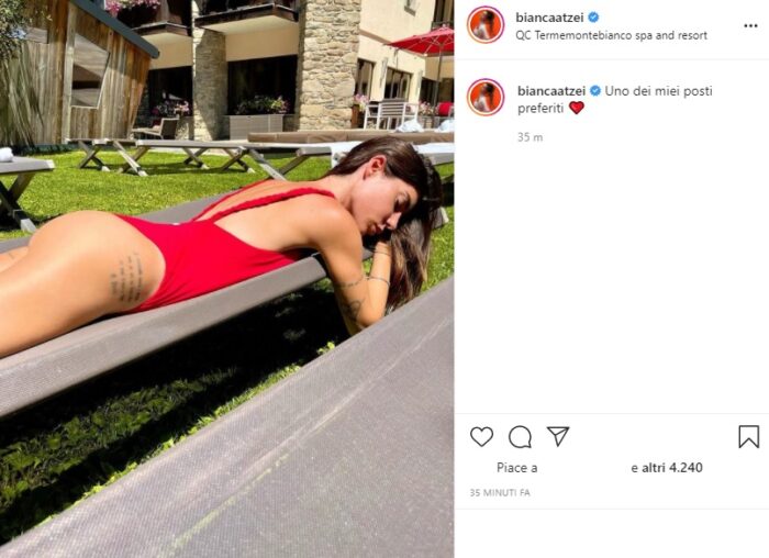 Bianca Atzei post Instagram