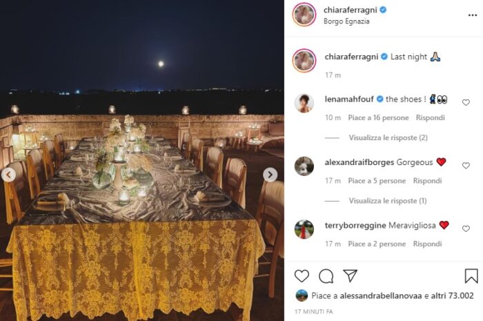 Chiara Ferragni post Instagram