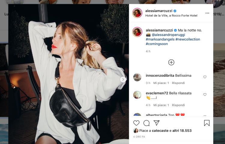 Alessia Marcuzzi post Instagram