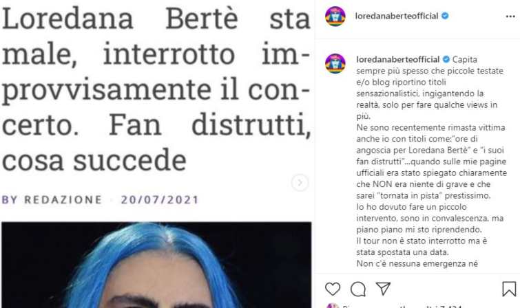 Loredana Bertè contro fake news