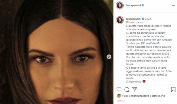 Laura Pausini post Instagram