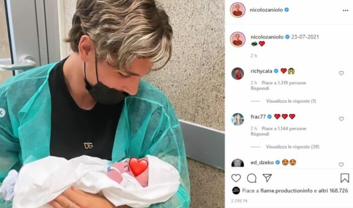 Nicolò Zaniolo post Instagram