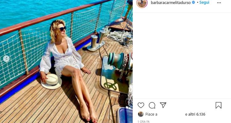 Barbara d'Urso in barca