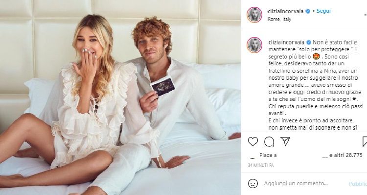 Clizia Incorvaia e Paolo Ciavarro annuncio gravidanza