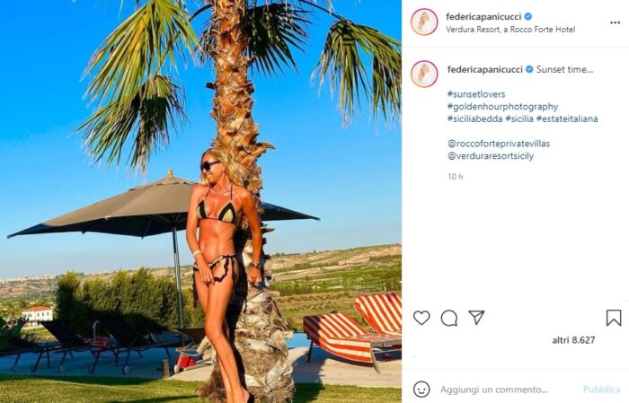 Federica Panicucci post Instagram