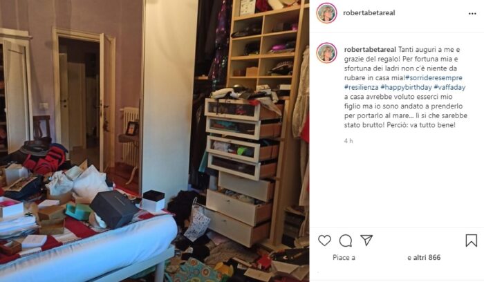 Roberta Beta post Instagram