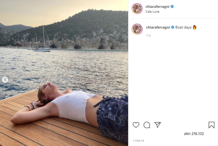 Chiara Ferragni post Instagram