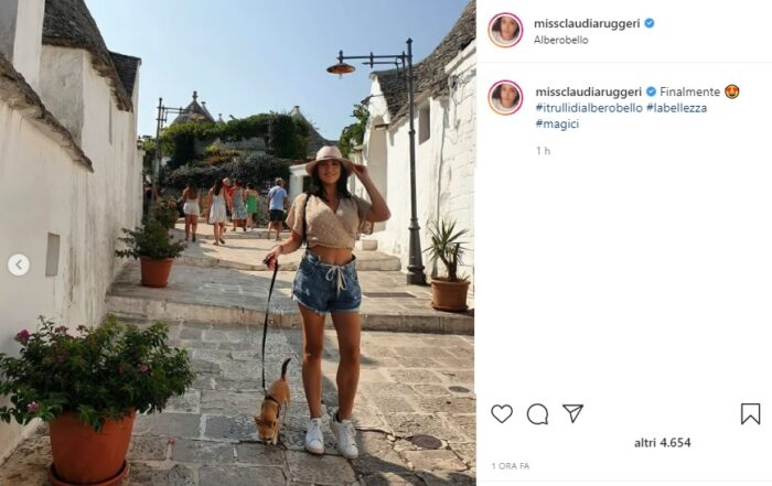 Claudia Ruggeri post Instagram