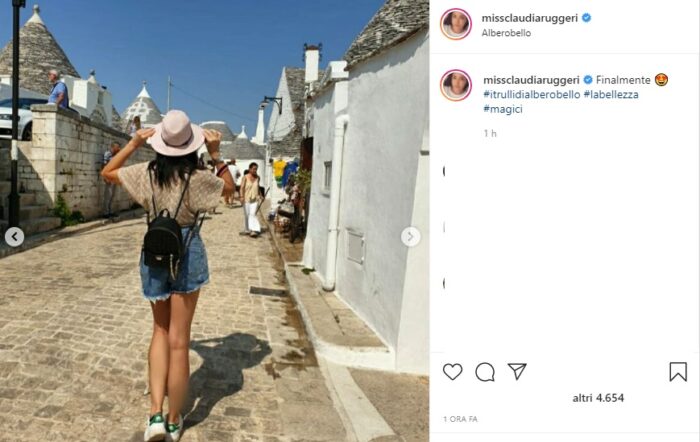 Claudia Ruggeri post Instagram