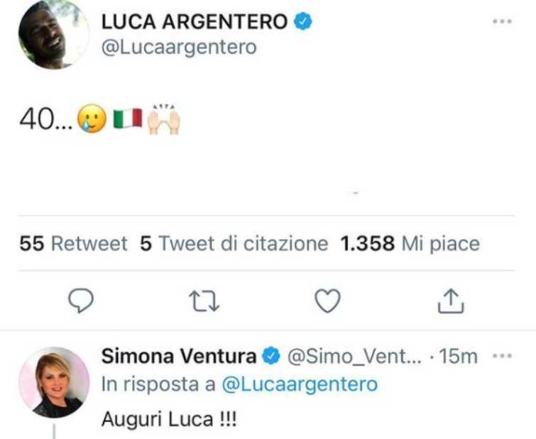 Gaffe Simona Ventura con Luca Argentero