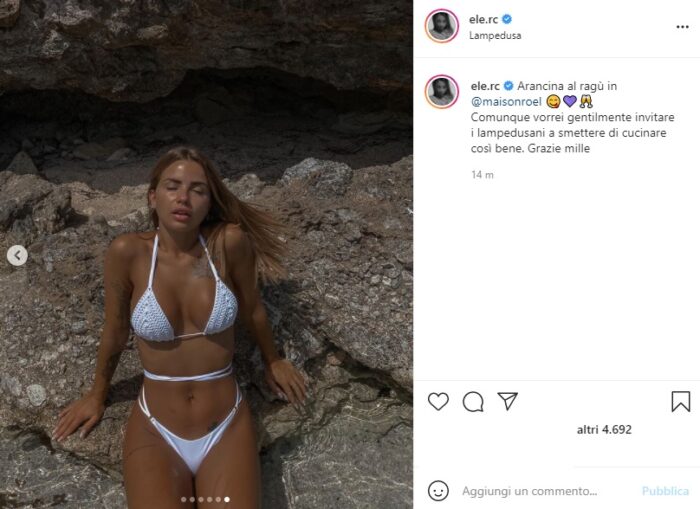 Elenora Rocchini post Instagram
