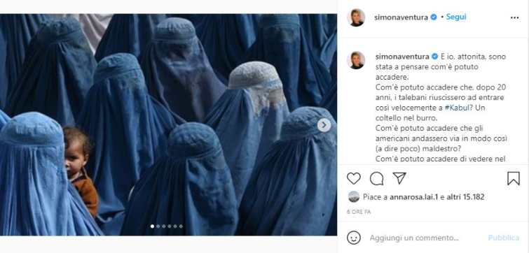 Simona Ventura su Afghanistan
