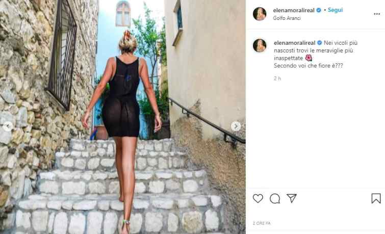 Elena Morali abito trasparente