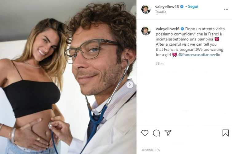 Valentino Rossi annuncio gravidanza