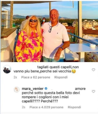 commenti instagram mara venier