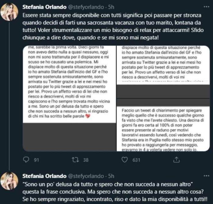 Tweet stefania orlando