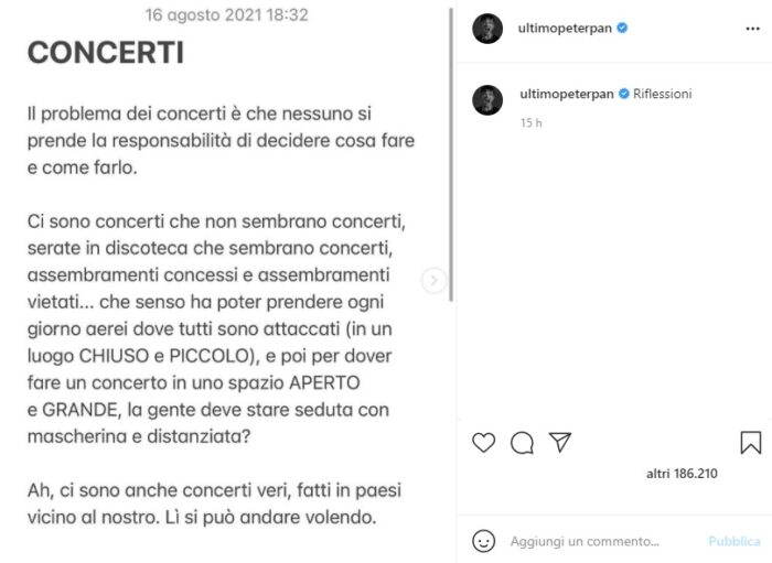 Ultimo post Instagram