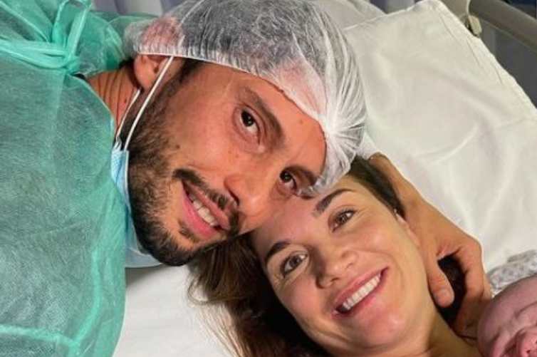 Marco Contini e Caterina Siviero dopo il parto