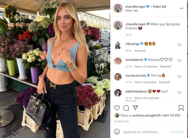 Chiara Ferragni Toppino Mercato 