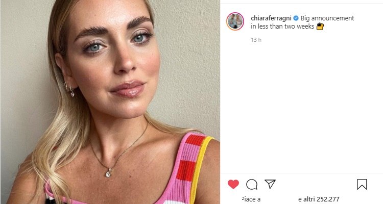 Chiara Ferragni annuncio