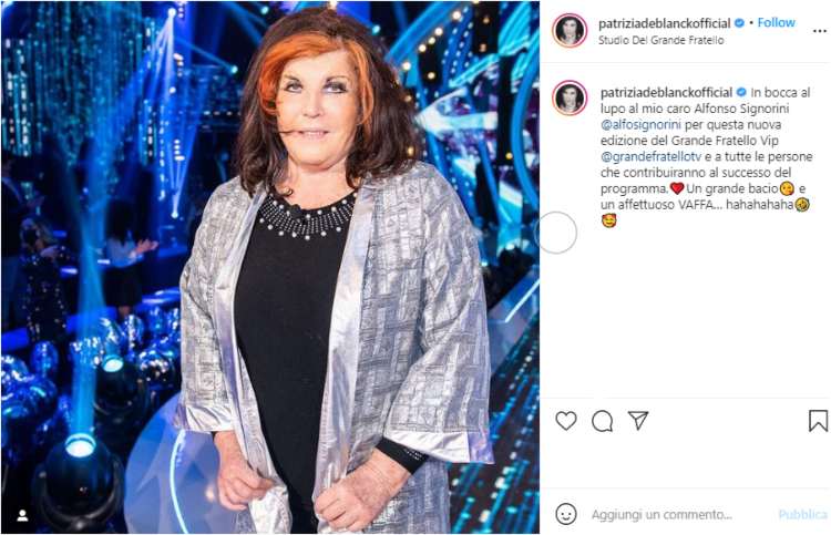 Patrizia De Blanck sui social