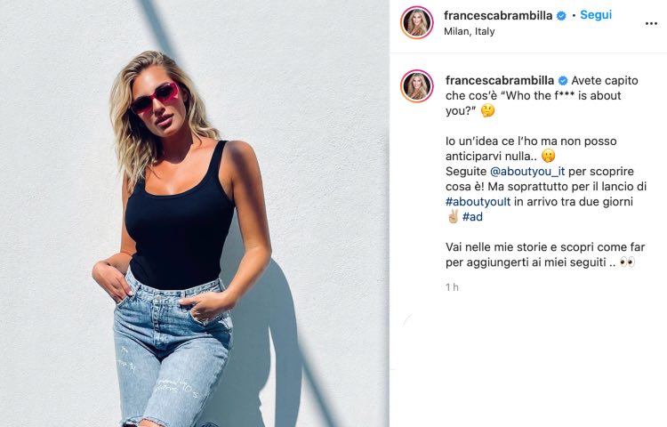 Post Instagram Francesca Brambilla 